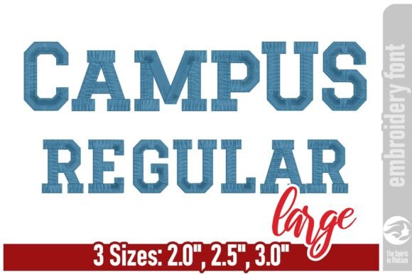 Bold and Sporty: Campus Regular Embroidery Font - Large