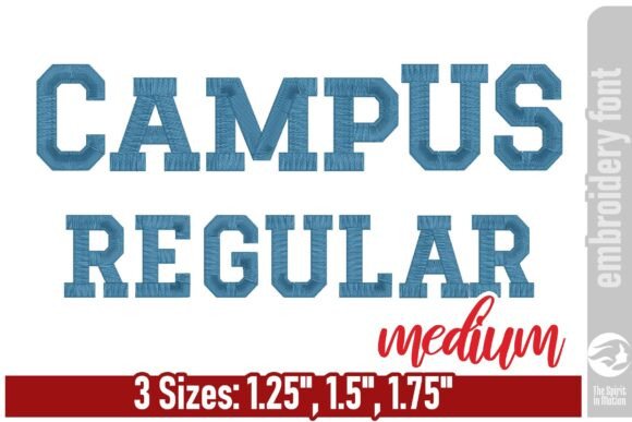 Bold and Sporty: Campus Regular Embroidery Font - Medium