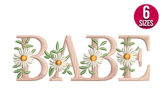 Charming Babe with Daisy Flowers Embroidery