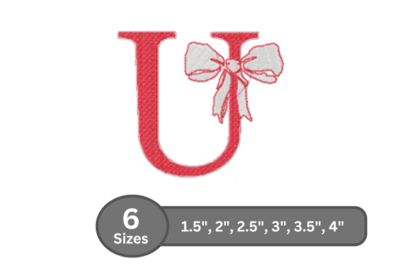 Cherry Knot Alphabet-U: A Stylish Embroidery Design