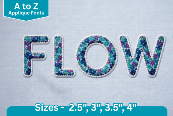 Dot Line Edge Applique Font for Boutique Apparel