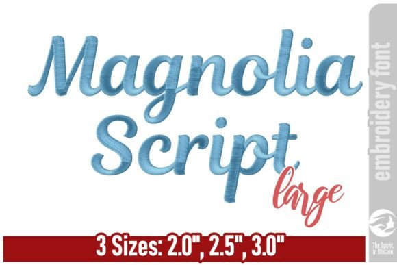 Elegant Magnolia Script for Holiday Embroidery