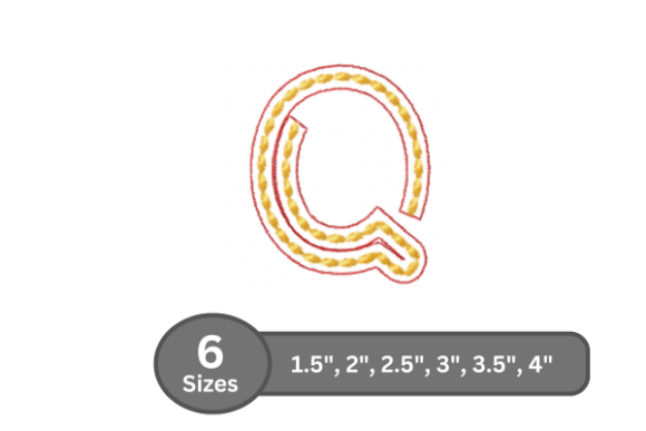 Rope Twist Alphabet -Q: A Festive Embroidery Font