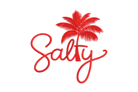 Salty Palm Tree Summer: A Stylish Embroidery Design