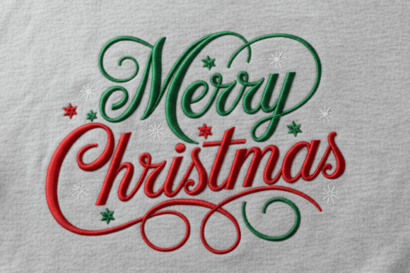 Vintage Merry Christmas Embroidery for Festive Projects